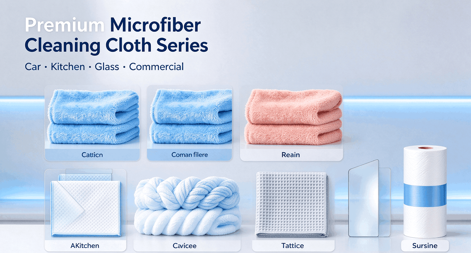 Premium Microfiber Cleaning Cloth Series: Multi-Style Towels for Car, Kitchen & Household