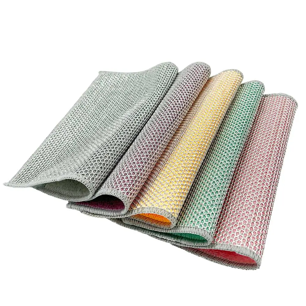 Double-Layered Silver Wire Kitchen Cloth | Quick-Dry & Stain Removal