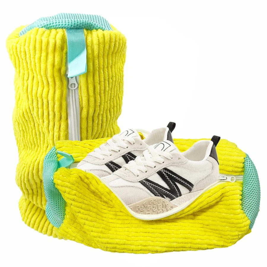 Ultra-Soft Chenille & Mesh Travel Shoe Bag – For Washing & Travel, Non-Scratch